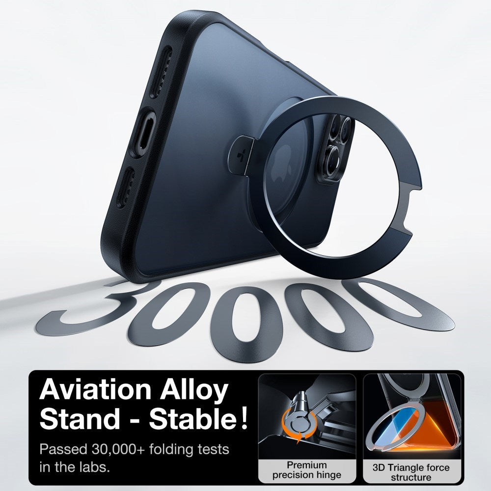 TORRAS iPhone 16 Pro Max Guardian Ostand Series Cover m. Kickstand - MagSafe Kompatibel - Sort
