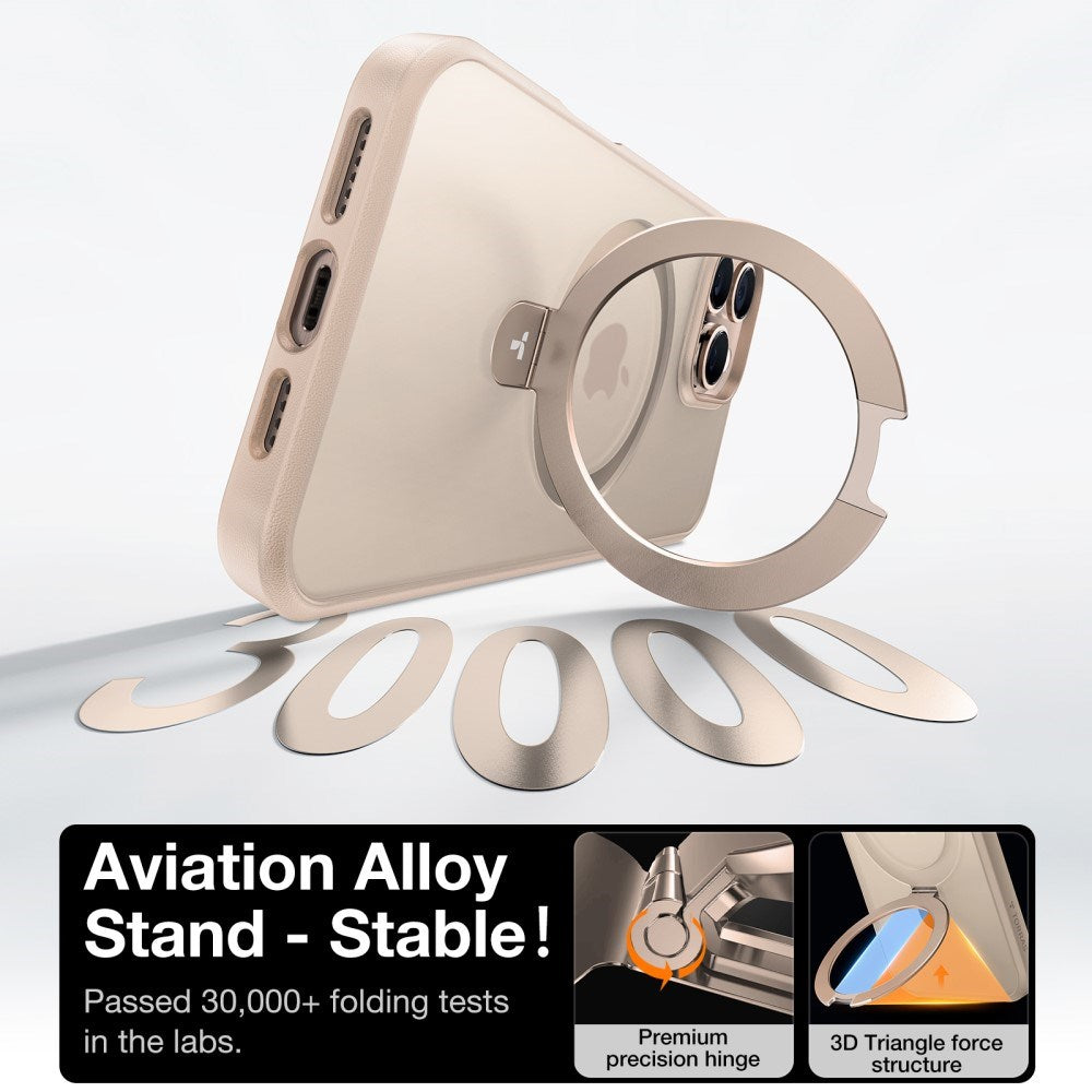 TORRAS iPhone 16 Pro Max Guardian Ostand Series Cover m. Kickstand - MagSafe Kompatibel - Rose Gold