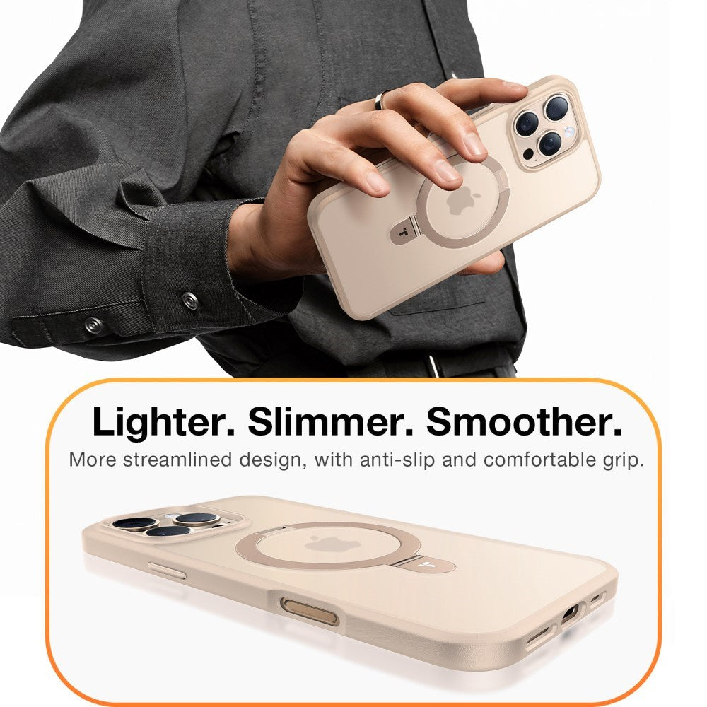 TORRAS iPhone 16 Pro Max Guardian Ostand Series Cover m. Kickstand - MagSafe Kompatibel - Rose Gold