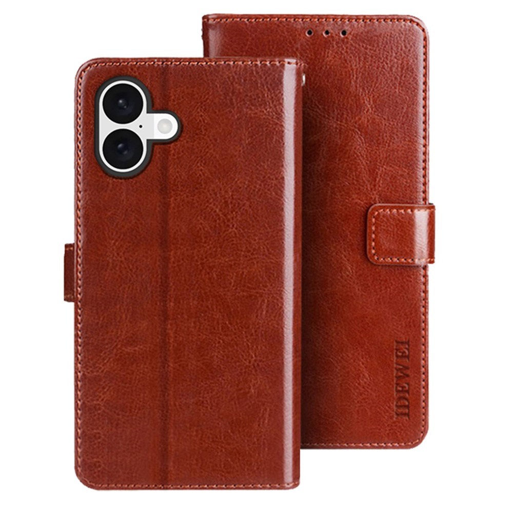 EIDERWOOD iPhone 16 Plus Kunstlæder Flip Cover m. Pung & Ståfunktion - Brun
