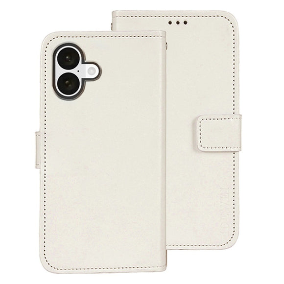 EIDERWOOD iPhone 16 Plus Kunstlæder Flip Cover m. Pung & Ståfunktion - Hvid