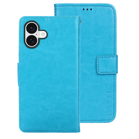 EIDERWOOD iPhone 16 Plus Kunstlæder Flip Cover m. Pung & Ståfunktion - Lyseblå