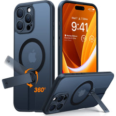 TORRAS iPhone 16 Pro Max Fleksibel Plastik Cover m. Roterende Kickstand - MagSafe Kompatibel - Sort