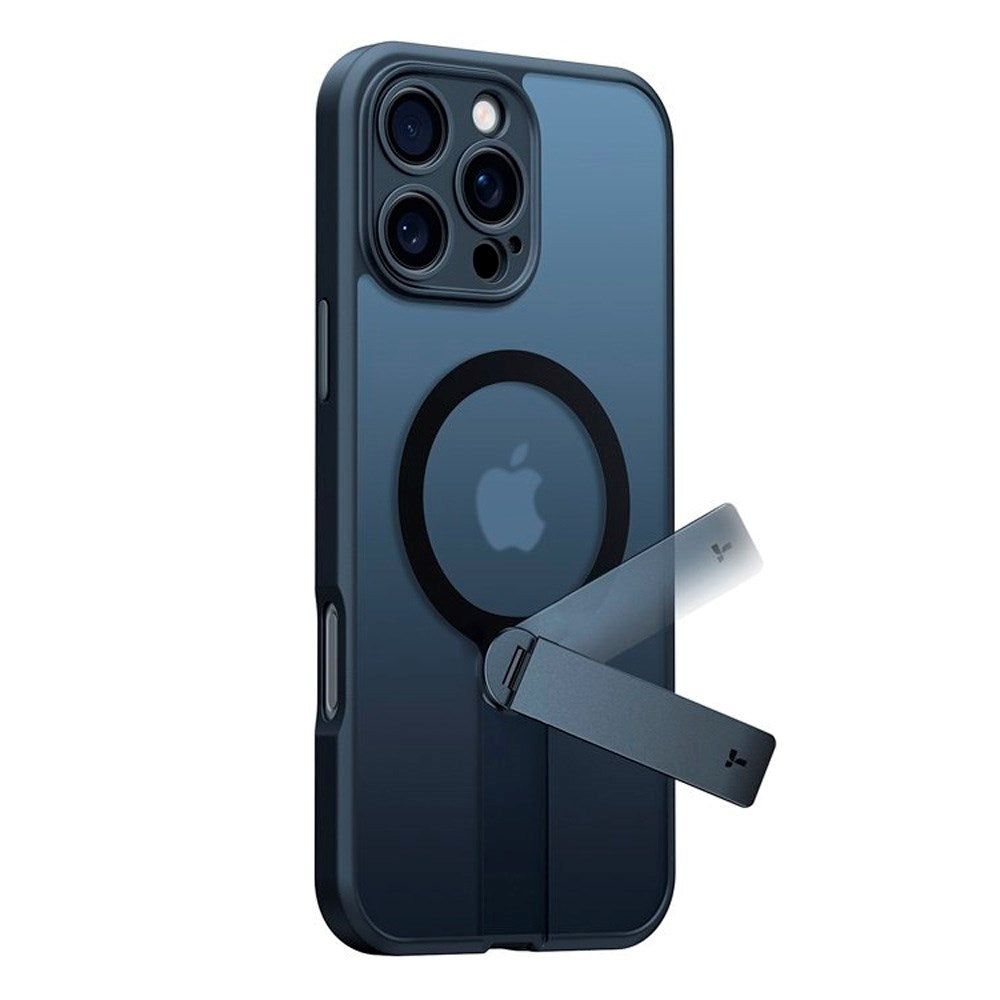 TORRAS iPhone 16 Pro Max Fleksibel Plastik Cover m. Roterende Kickstand - MagSafe Kompatibel - Sort