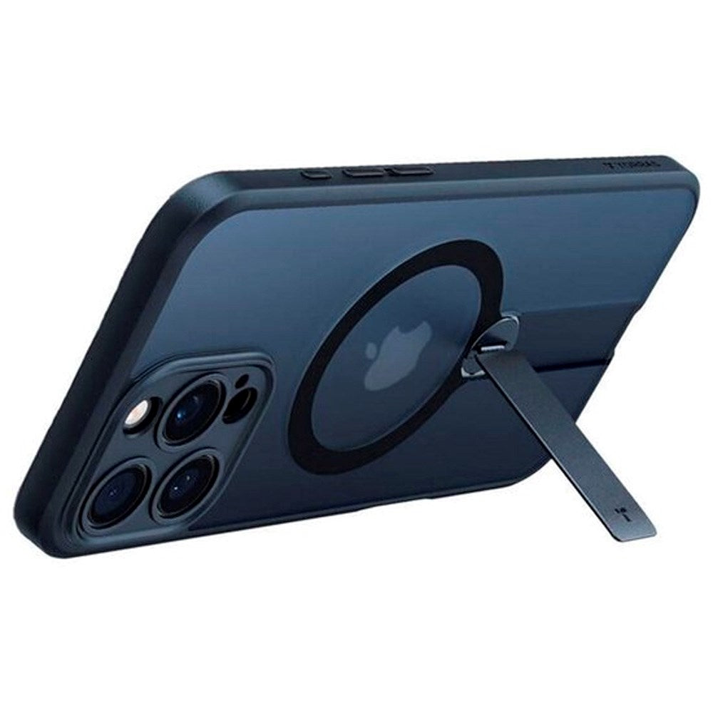 TORRAS iPhone 16 Pro Max Fleksibel Plastik Cover m. Roterende Kickstand - MagSafe Kompatibel - Sort
