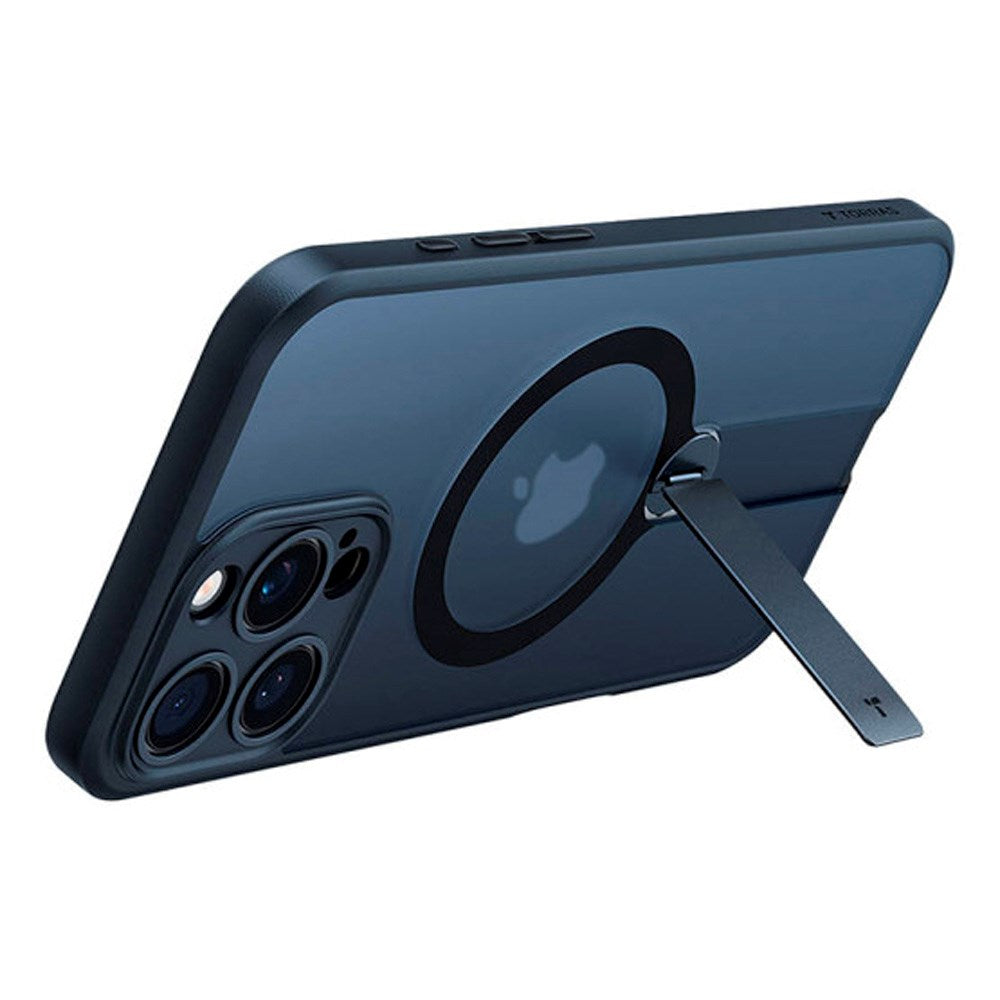 TORRAS iPhone 16 Pro Fleksibel Plastik Cover m. Roterende Kickstand - MagSafe Kompatibel - Sort