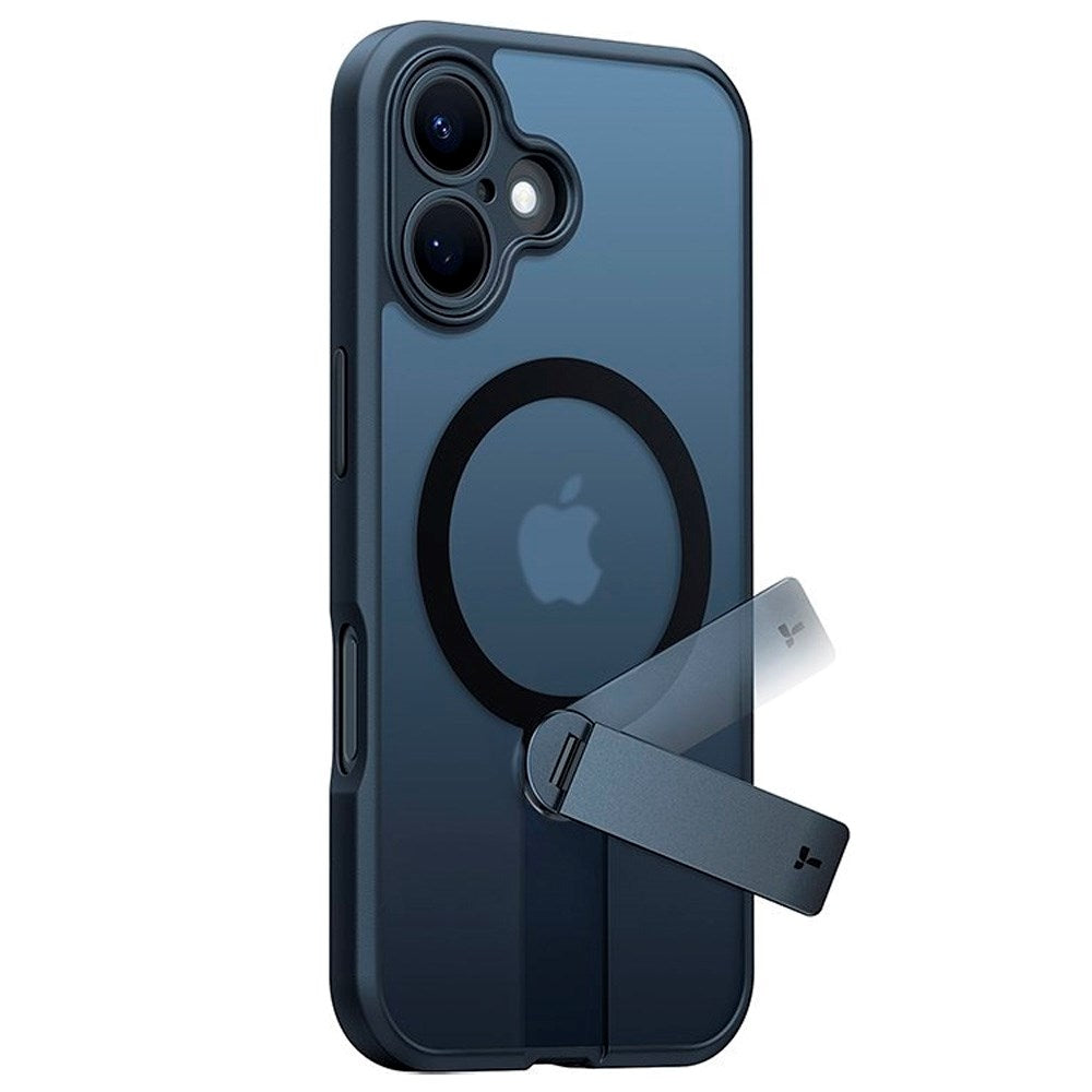 TORRAS iPhone 16 Fleksibel Plastik Cover m. Roterende Kickstand - MagSafe Kompatibel - Sort