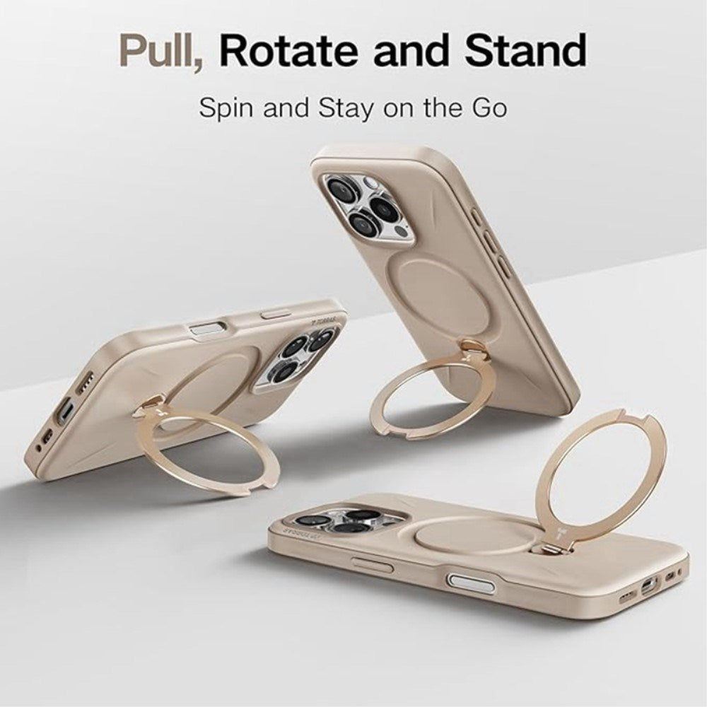 TORRAS iPhone 16 Pro Max Fleksibelt Plastik Cover m. Ring Kickstand - MagSafe Kompatibel - Rose Gold