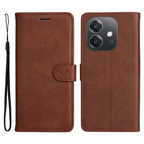 EIDERWOOD OPPO A60 / A40m / A40 Kunstlæder Flip Cover m. Strop - Brun
