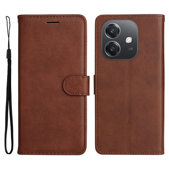 EIDERWOOD OPPO A60 / A40m / A40 Kunstlæder Flip Cover m. Strop - Brun