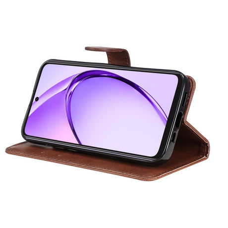 EIDERWOOD OPPO A60 / A40m / A40 Kunstlæder Flip Cover m. Strop - Brun