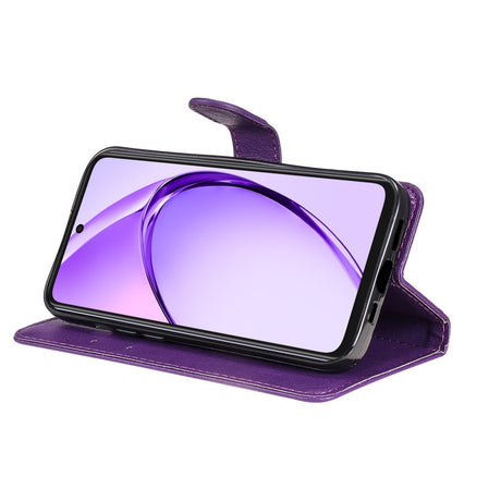 EIDERWOOD OPPO A60 / A40m / A40 Kunstlæder Flip Cover m. Strop - Lilla