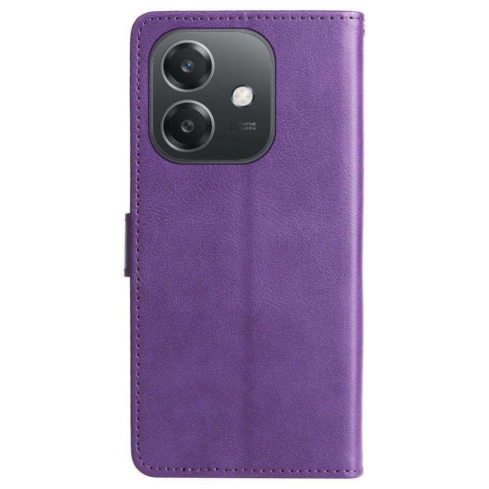EIDERWOOD OPPO A60 / A40m / A40 Kunstlæder Flip Cover m. Strop - Lilla
