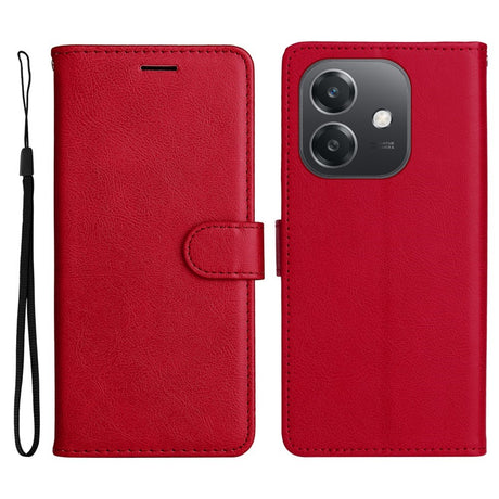 EIDERWOOD OPPO A60 / A40m / A40 Kunstlæder Flip Cover m. Strop - Rød