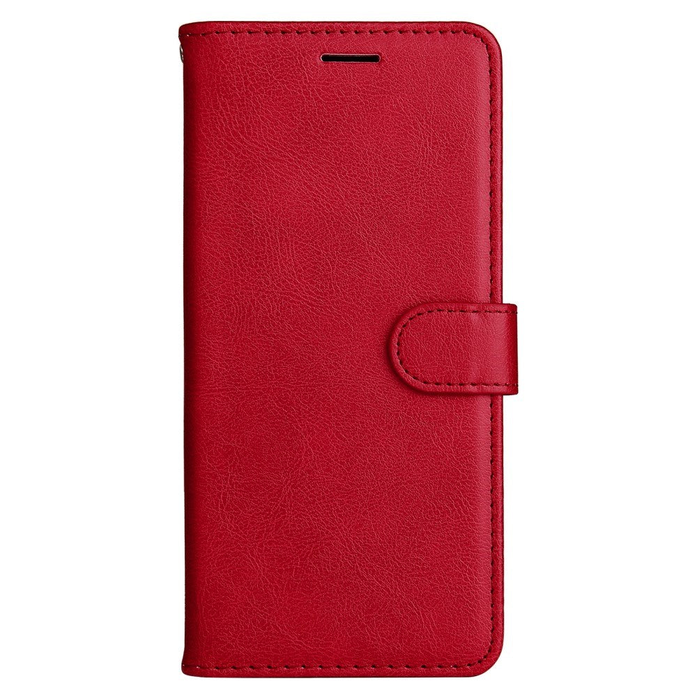 EIDERWOOD OPPO A60 / A40m / A40 Kunstlæder Flip Cover m. Strop - Rød