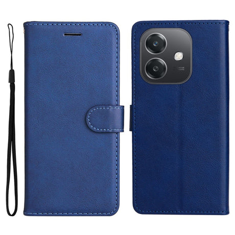 EIDERWOOD OPPO A60 / A40m / A40 Kunstlæder Flip Cover m. Strop - Blå