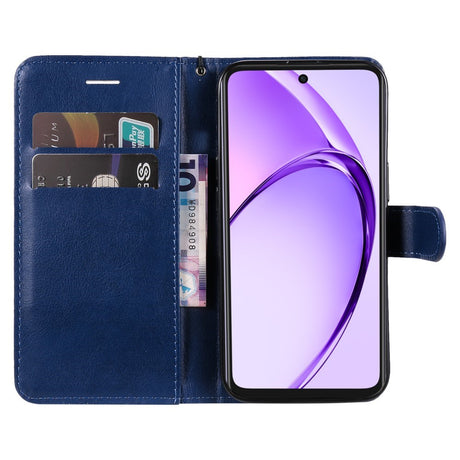 EIDERWOOD OPPO A60 / A40m / A40 Kunstlæder Flip Cover m. Strop - Blå