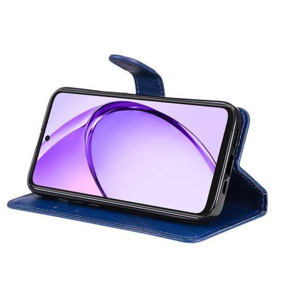 EIDERWOOD OPPO A60 / A40m / A40 Kunstlæder Flip Cover m. Strop - Blå