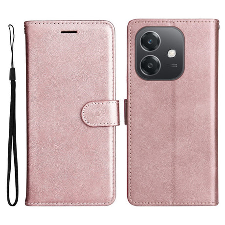 EIDERWOOD OPPO A60 / A40m / A40 Kunstlæder Flip Cover m. Strop - Rose Gold