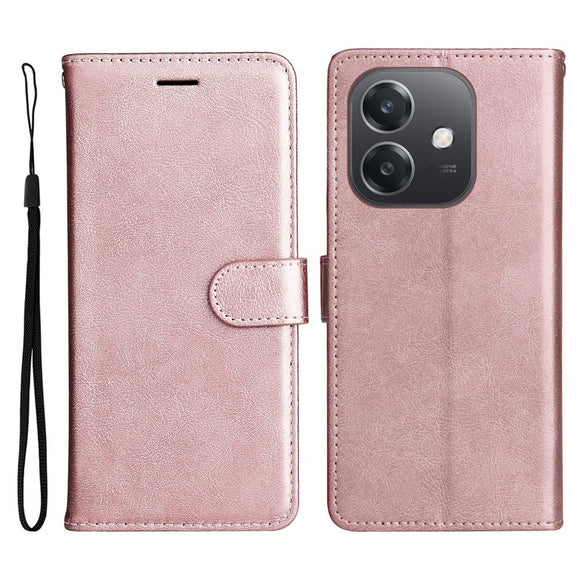EIDERWOOD OPPO A60 / A40m / A40 Kunstlæder Flip Cover m. Strop - Rose Gold