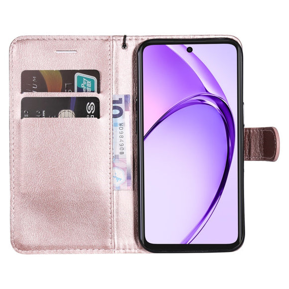 EIDERWOOD OPPO A60 / A40m / A40 Kunstlæder Flip Cover m. Strop - Rose Gold