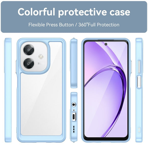 EIDERWOOD OPPO A60 / A40m / A40 Hybrid Plastik Cover - Gennemsigtig / Blå
