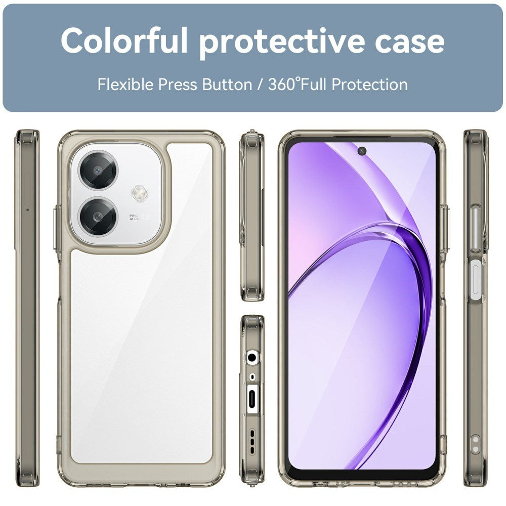 EIDERWOOD OPPO A60 / A40m / A40 Hybrid Plastik Cover - Gennemsigtig / Grå