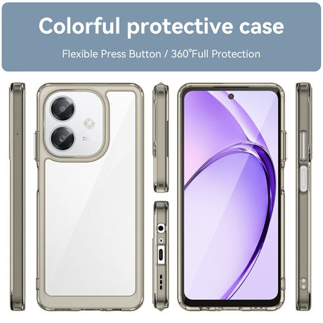 EIDERWOOD OPPO A60 / A40m / A40 Hybrid Plastik Cover - Gennemsigtig / Grå