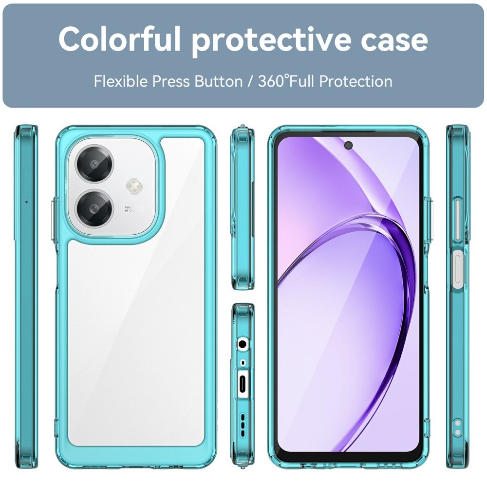 EIDERWOOD OPPO A60 / A40m / A40 Hybrid Plastik Cover - Gennemsigtig / Turkis