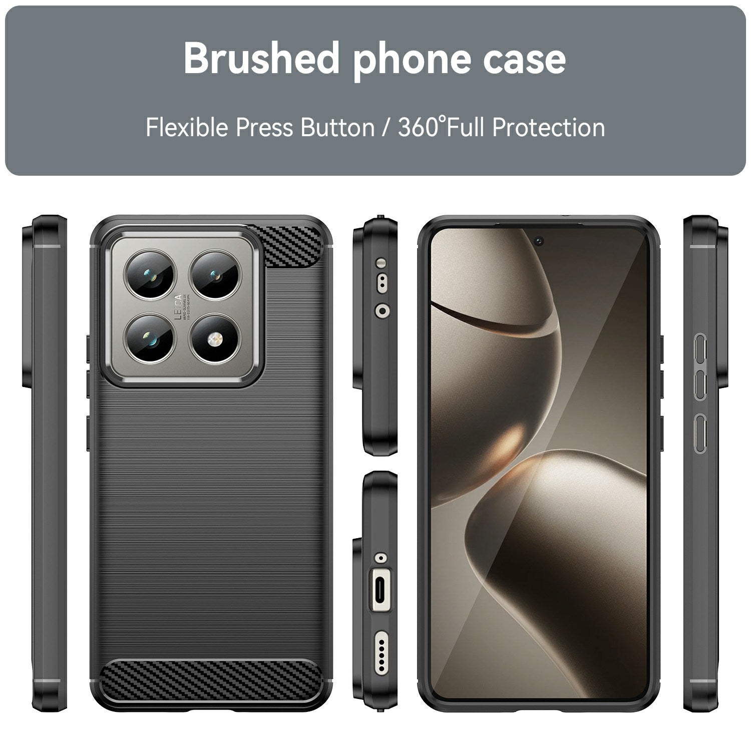 EIDERWOOD Xiaomi 14t/14T Pro Cover Carbon Fiber Texture - Sort