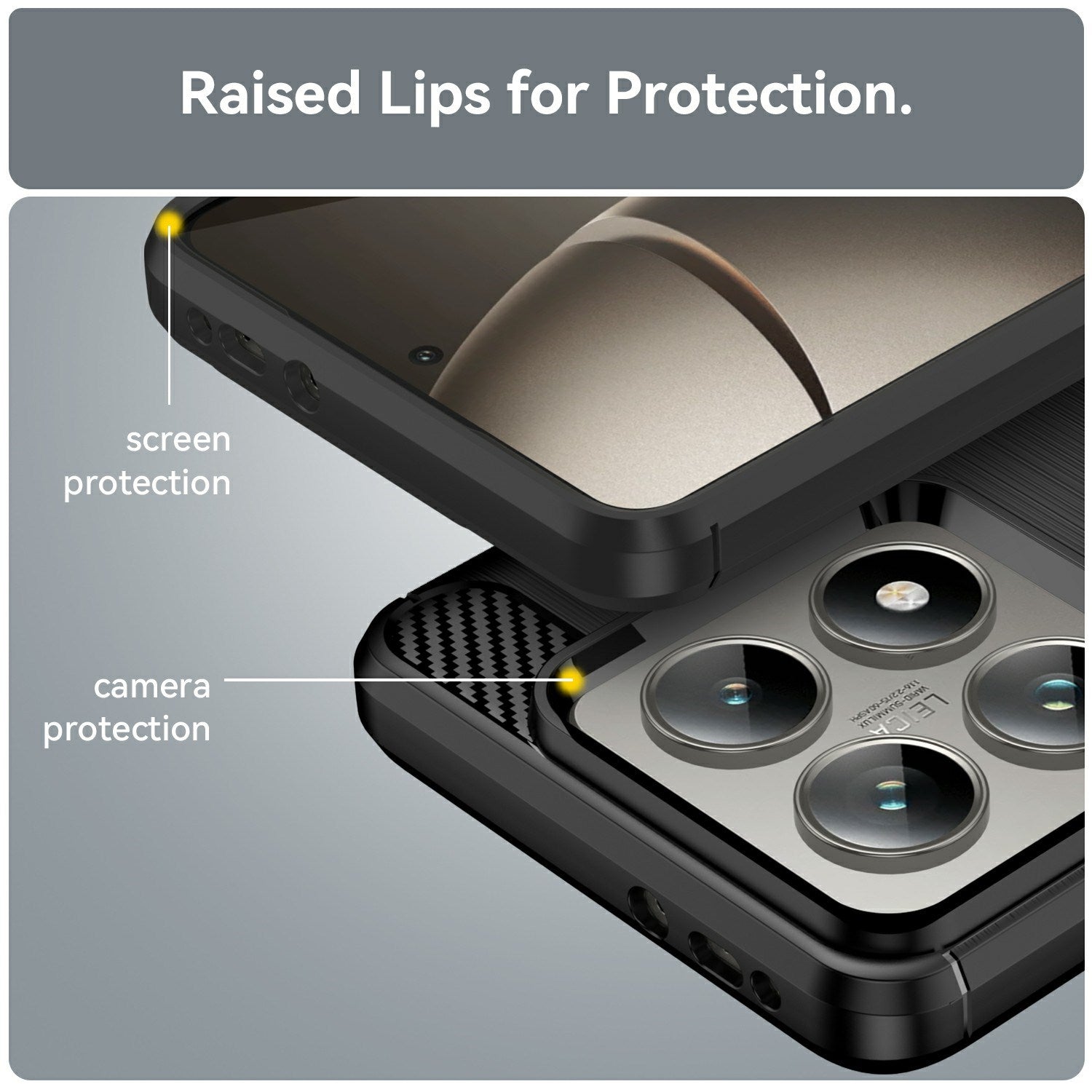 EIDERWOOD Xiaomi 14t/14T Pro Cover Carbon Fiber Texture - Sort