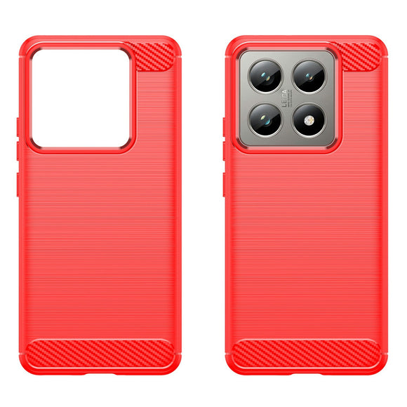 EIDERWOOD Xiaomi 14t/14T Pro Cover Carbon Fiber Texture - Rød