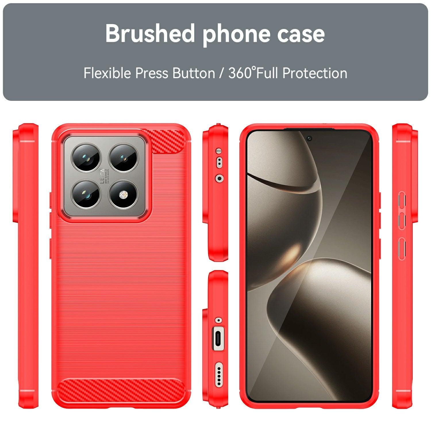 EIDERWOOD Xiaomi 14t/14T Pro Cover Carbon Fiber Texture - Rød