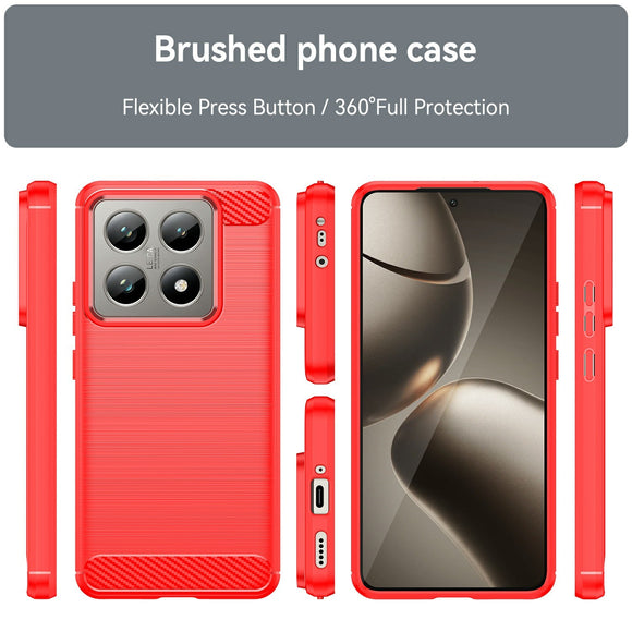 EIDERWOOD Xiaomi 14t/14T Pro Cover Carbon Fiber Texture - Rød
