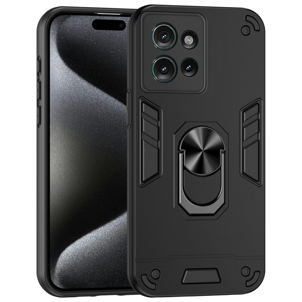 EIDERWOOD Motorola Edge 50 Håndværker Cover m. Kickstand - Sort