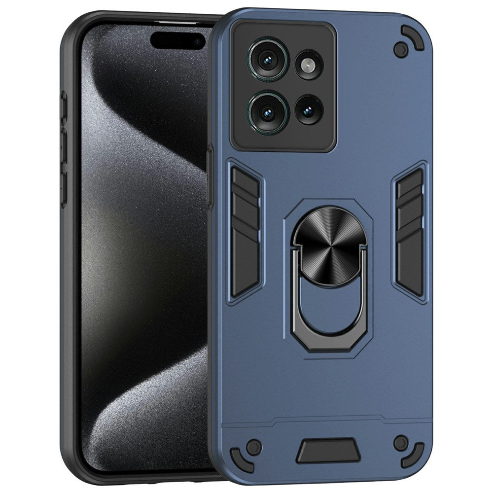 EIDERWOOD Motorola Edge 50 Håndværker Cover m. Kickstand - Blå