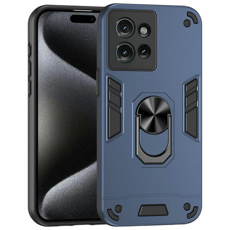 EIDERWOOD Motorola Edge 50 Håndværker Cover m. Kickstand - Blå