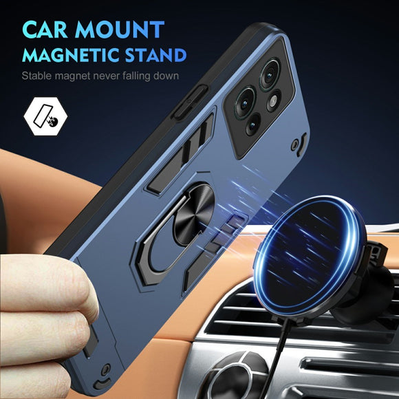 EIDERWOOD Motorola Edge 50 Håndværker Cover m. Kickstand - Blå