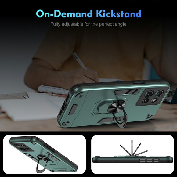 EIDERWOOD Motorola Edge 50 Håndværker Cover m. Kickstand - Grøn