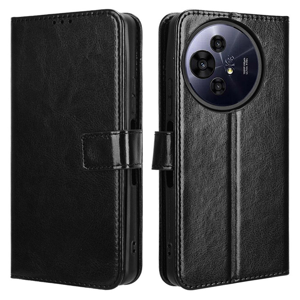 EIDERWOOD TCL 50 Pro Nxtpaper (5G) Blankt Læder Cover m. Pung & Strop - Sort