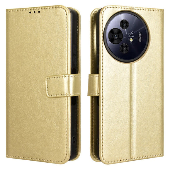 EIDERWOOD TCL 50 Pro Nxtpaper (5G) Blankt Læder Cover m. Pung & Strop - Guld
