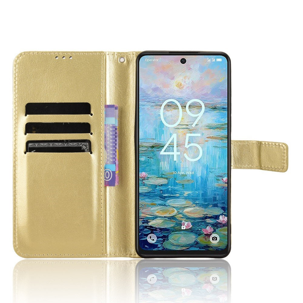 EIDERWOOD TCL 50 Pro Nxtpaper (5G) Blankt Læder Cover m. Pung & Strop - Guld