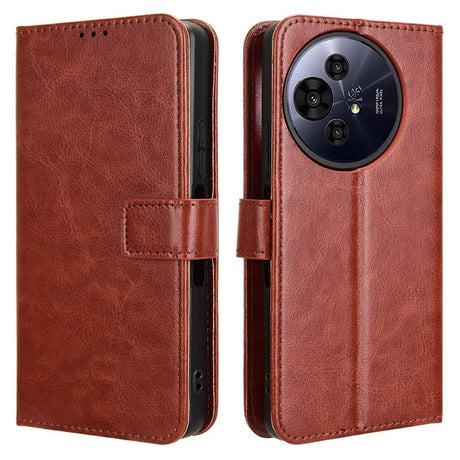 EIDERWOOD TCL 50 Pro Nxtpaper (5G) Blankt Læder Cover m. Pung & Strop - Brun