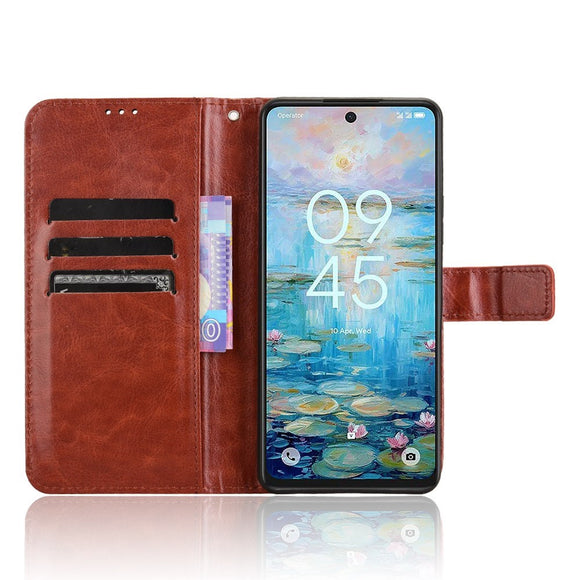 EIDERWOOD TCL 50 Pro Nxtpaper (5G) Blankt Læder Cover m. Pung & Strop - Brun