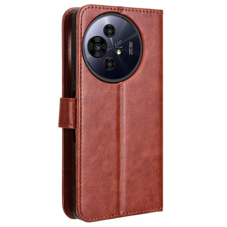 EIDERWOOD TCL 50 Pro Nxtpaper (5G) Blankt Læder Cover m. Pung & Strop - Brun