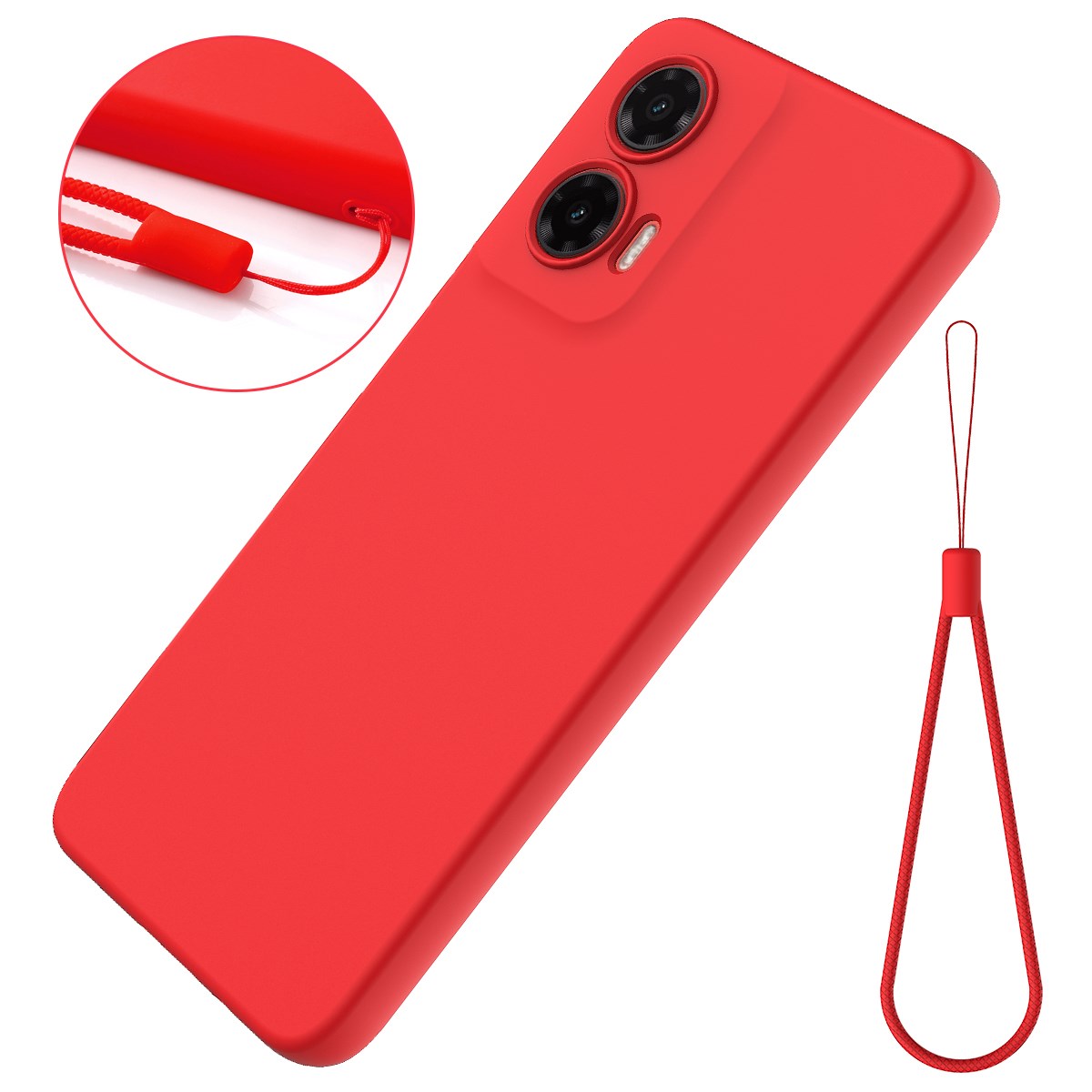 EIDERWOOD Motorola G35 5G Silikone cover m. Strop - Rød