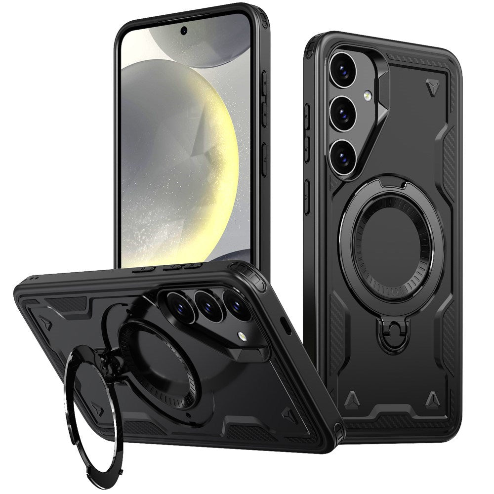 Samsung Galaxy S25/S24 Cover med MagSafe-kompatibilitet – Militærbeskyttelse og Kickstand - Sort