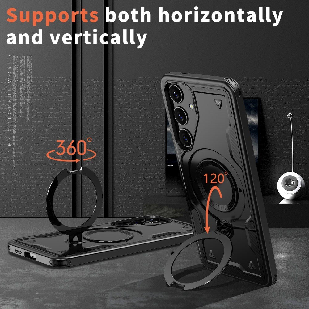 Samsung Galaxy S25/S24 Cover med MagSafe-kompatibilitet – Militærbeskyttelse og Kickstand - Sort