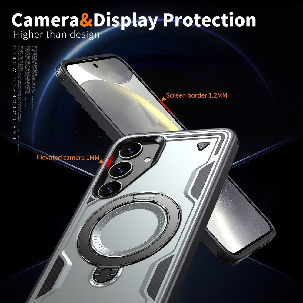Samsung Galaxy S25/S24 Cover med MagSafe-kompatibilitet – Militærbeskyttelse og Kickstand - Grå