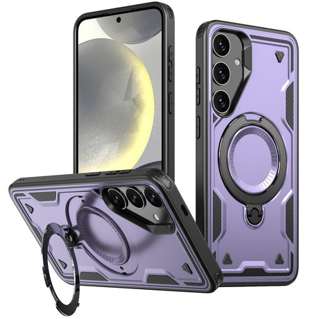 Samsung Galaxy S25/S24 Cover med MagSafe-kompatibilitet – Militærbeskyttelse og Kickstand - Lilla